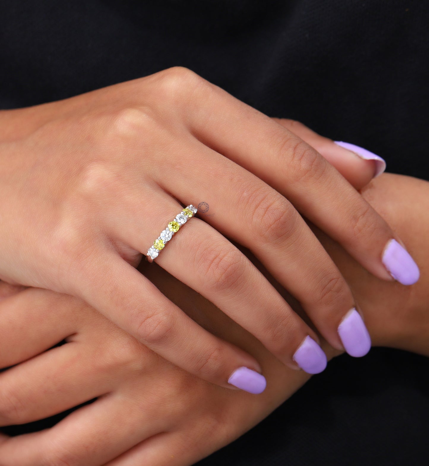 Round Cut Diamond Half Eternity Ring