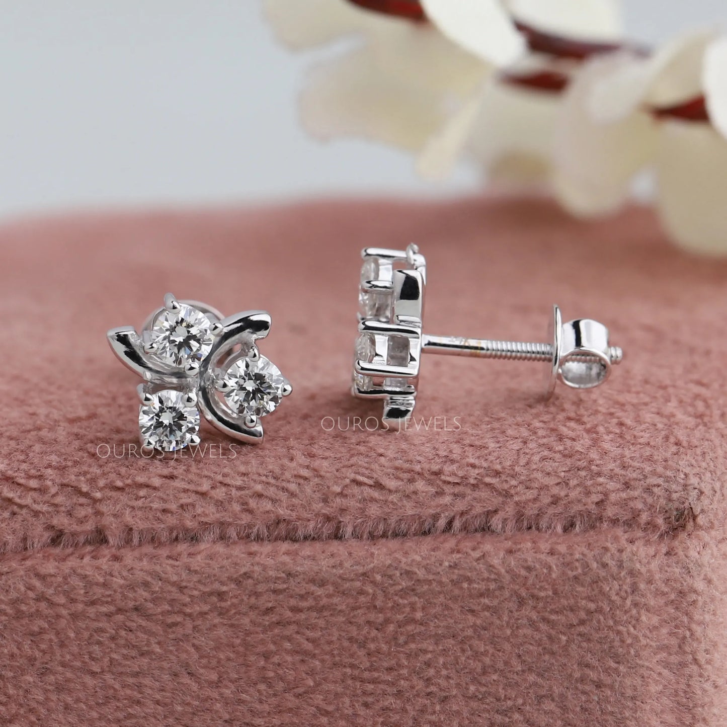Twisted Round Cut Stud Earrings