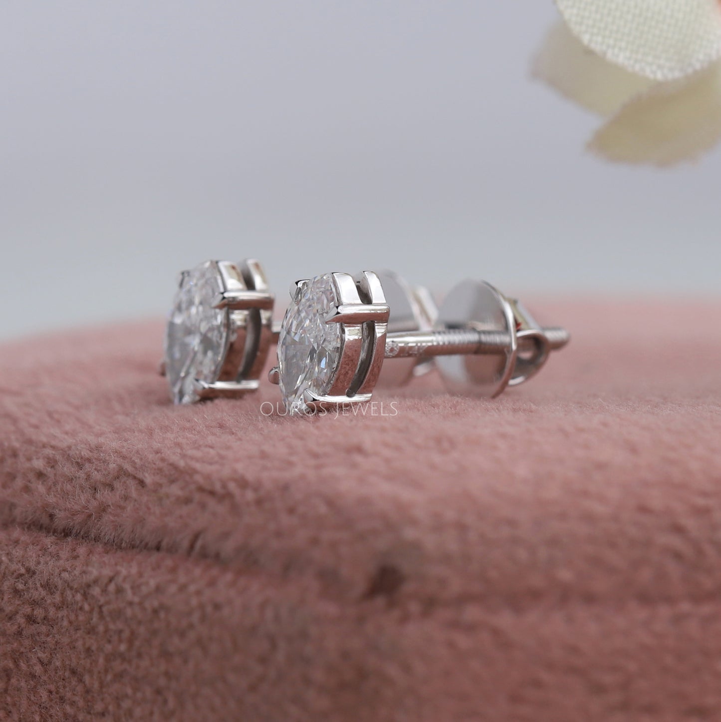 Marquise Cut Lab Diamond Stud