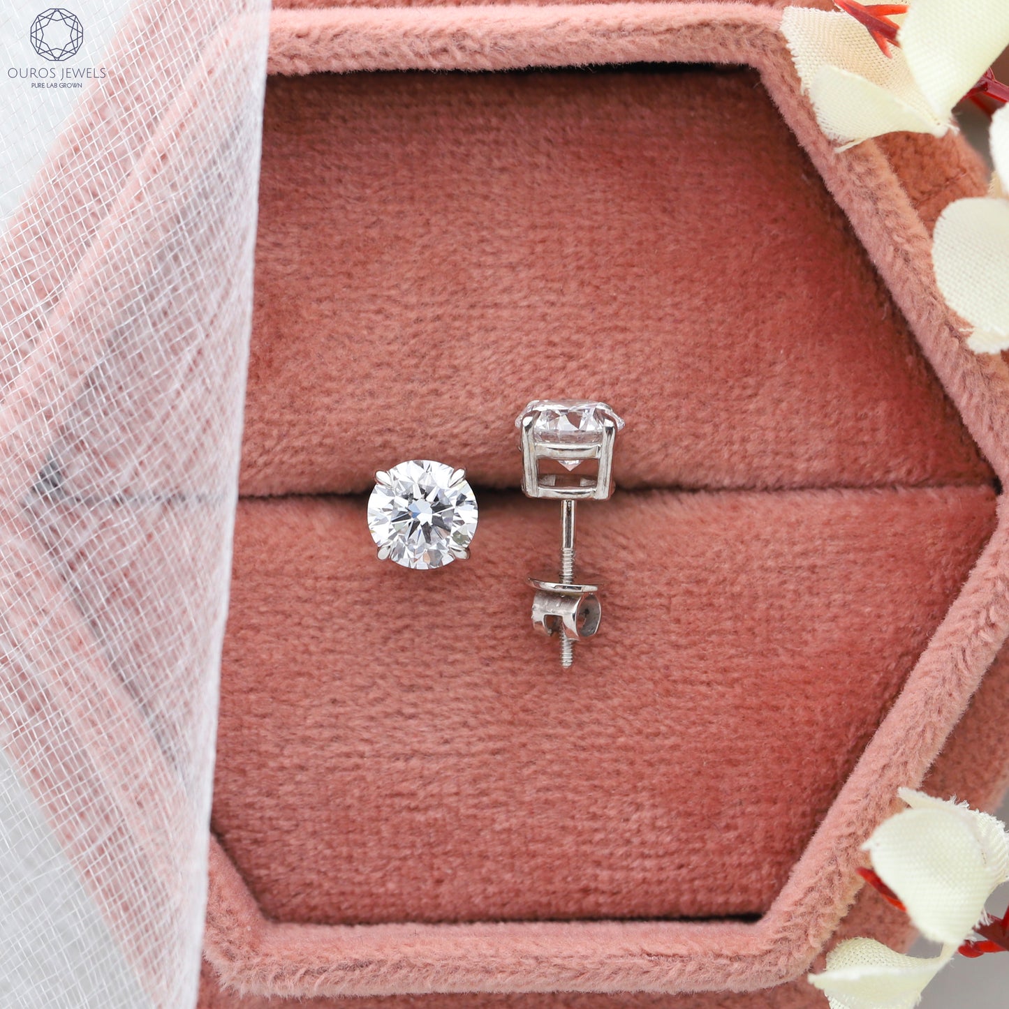 Round Cut Lab Grown Diamond Stud