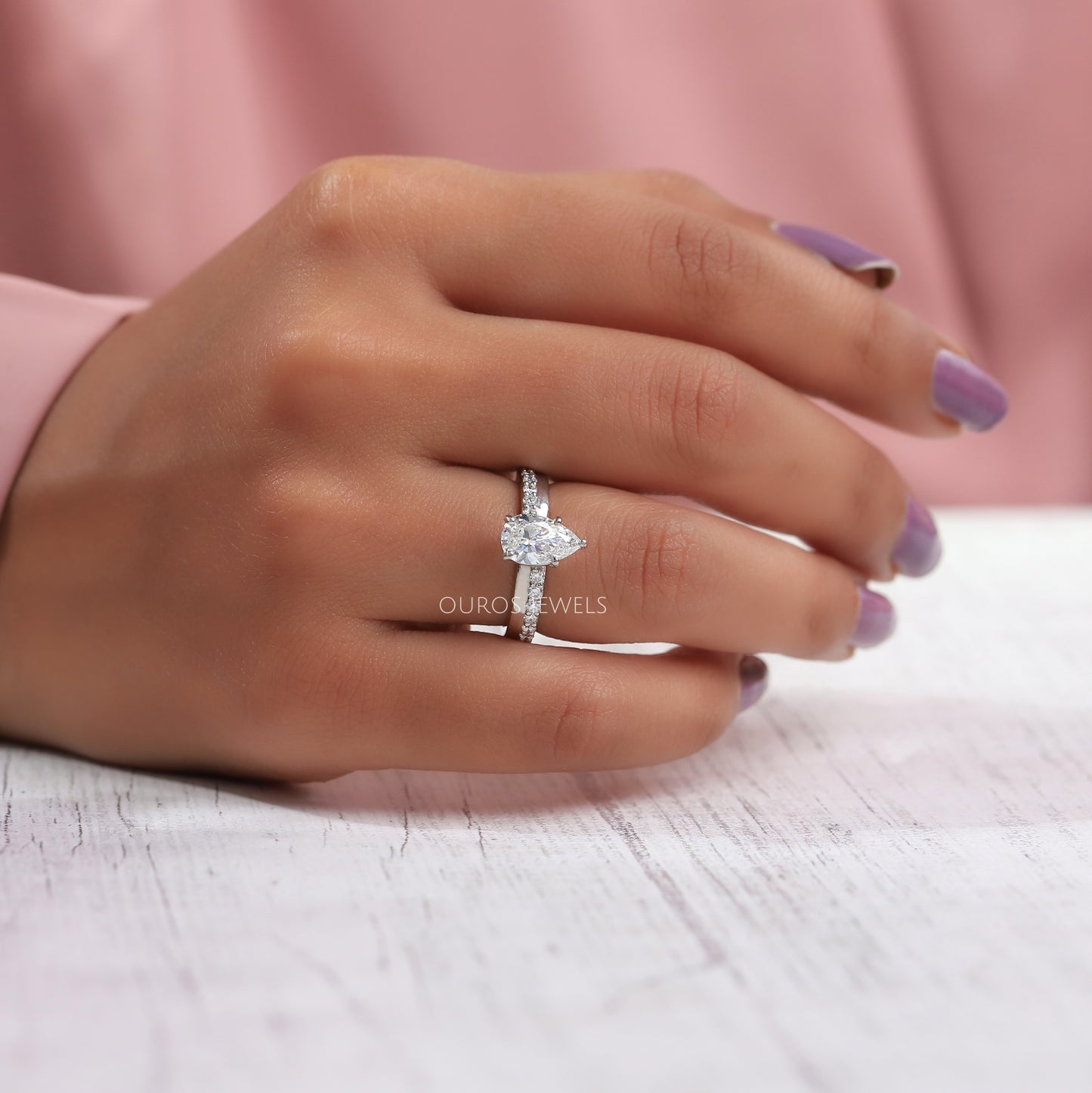 Pear Cut Solitaire Diamond Ring