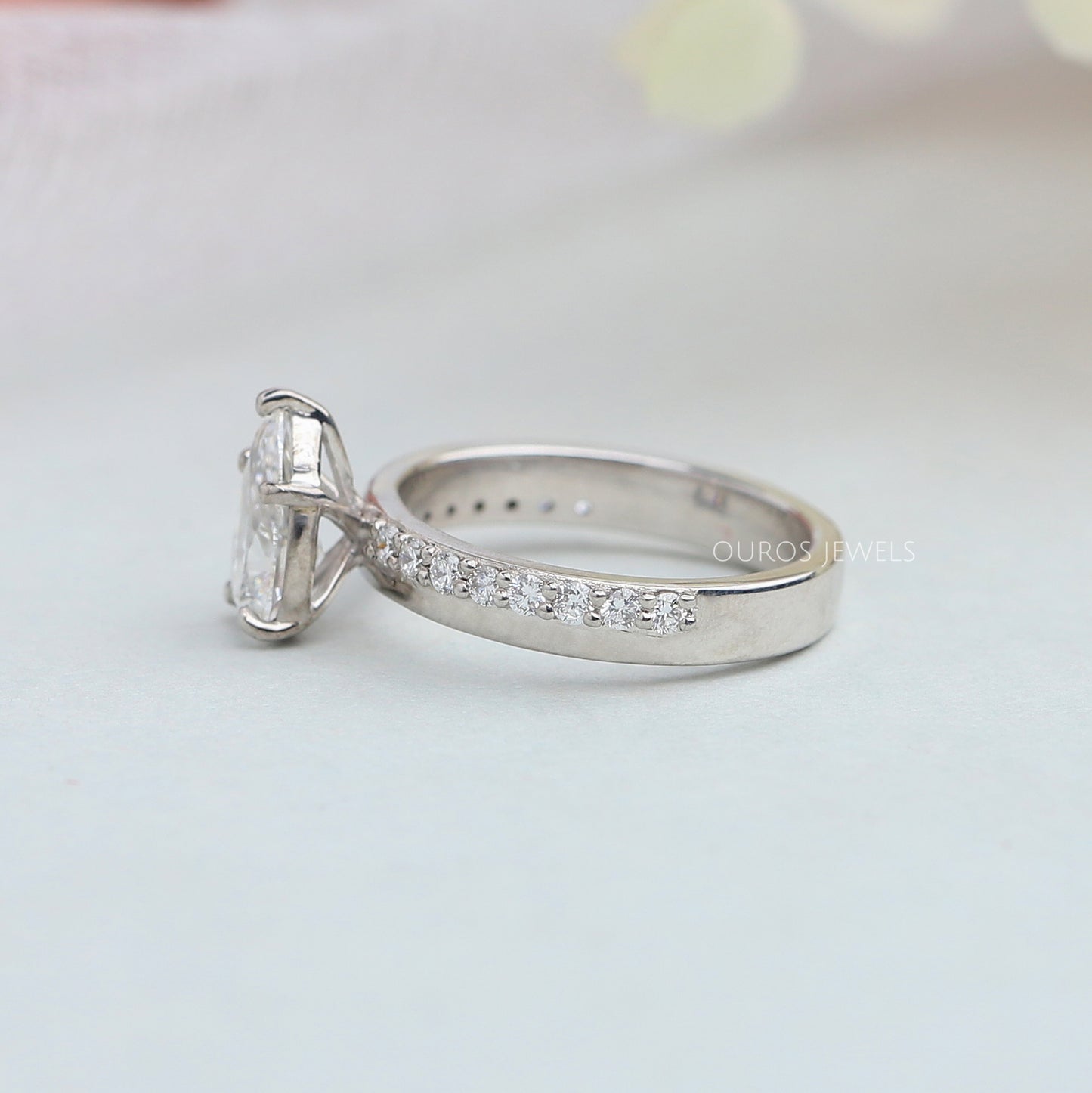 Pear Cut Solitaire Diamond Ring