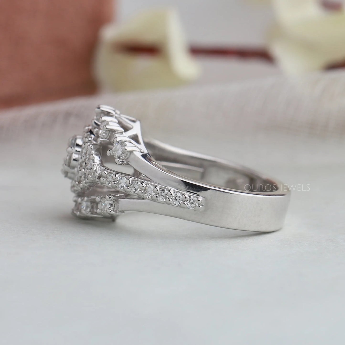 Round  Cluster  Diamond  Engagement  Ring