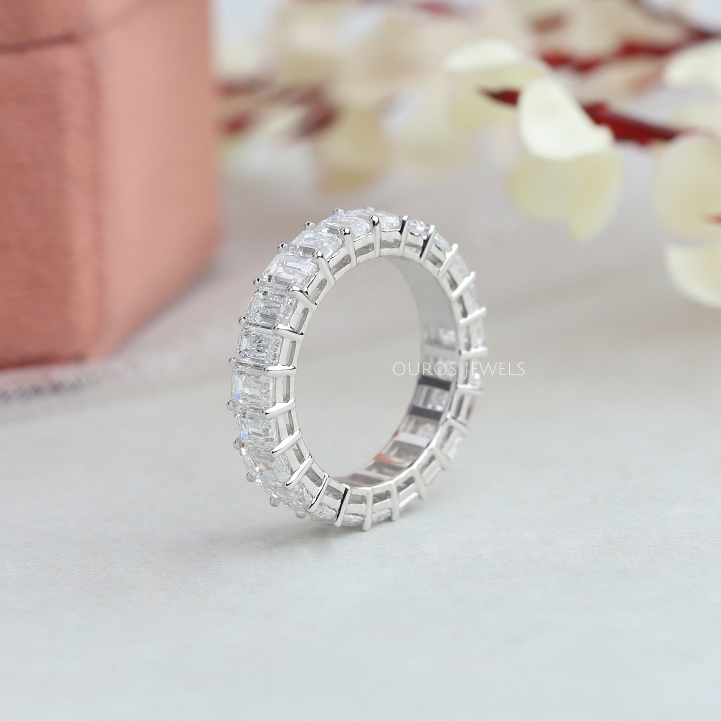 Emerald Cut Diamond Eternity Wedding Band