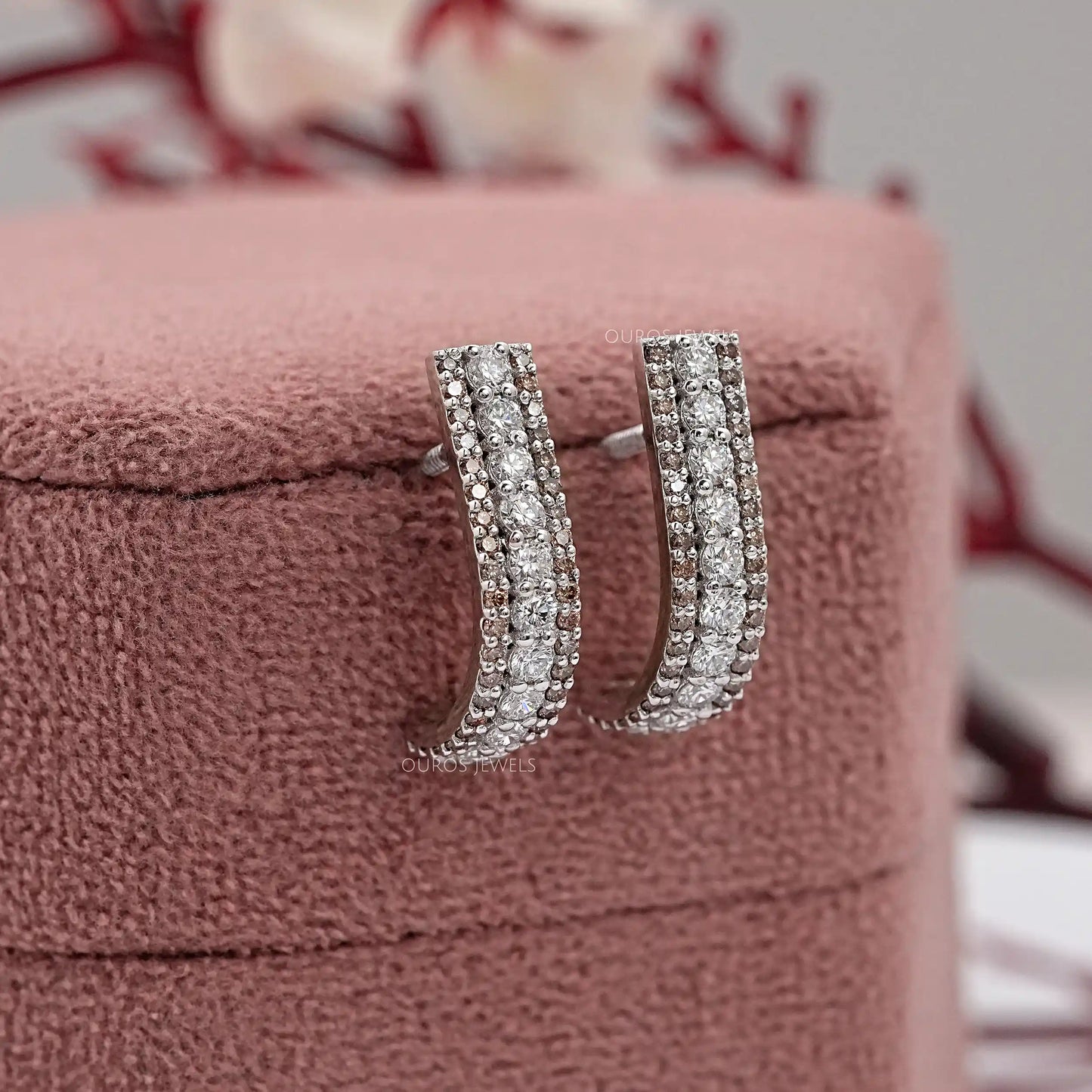 Chocolate Round Cut Bar Earring