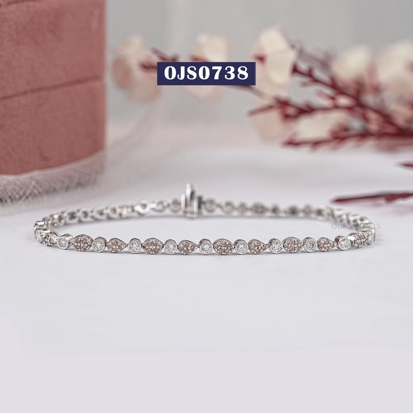 Chocolate Round Cut Lab Diamond Bracelet