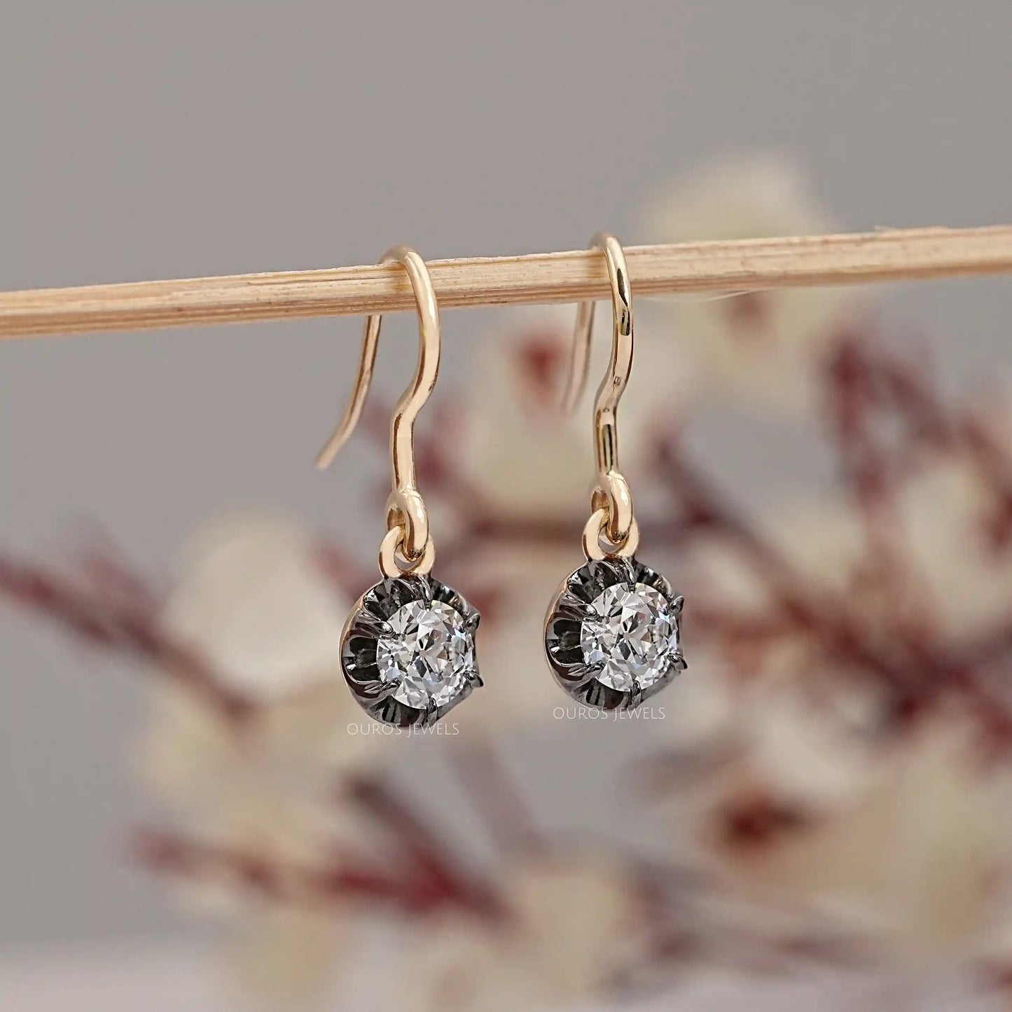 OEC Round Cut Lab Diamond Dangle Earring