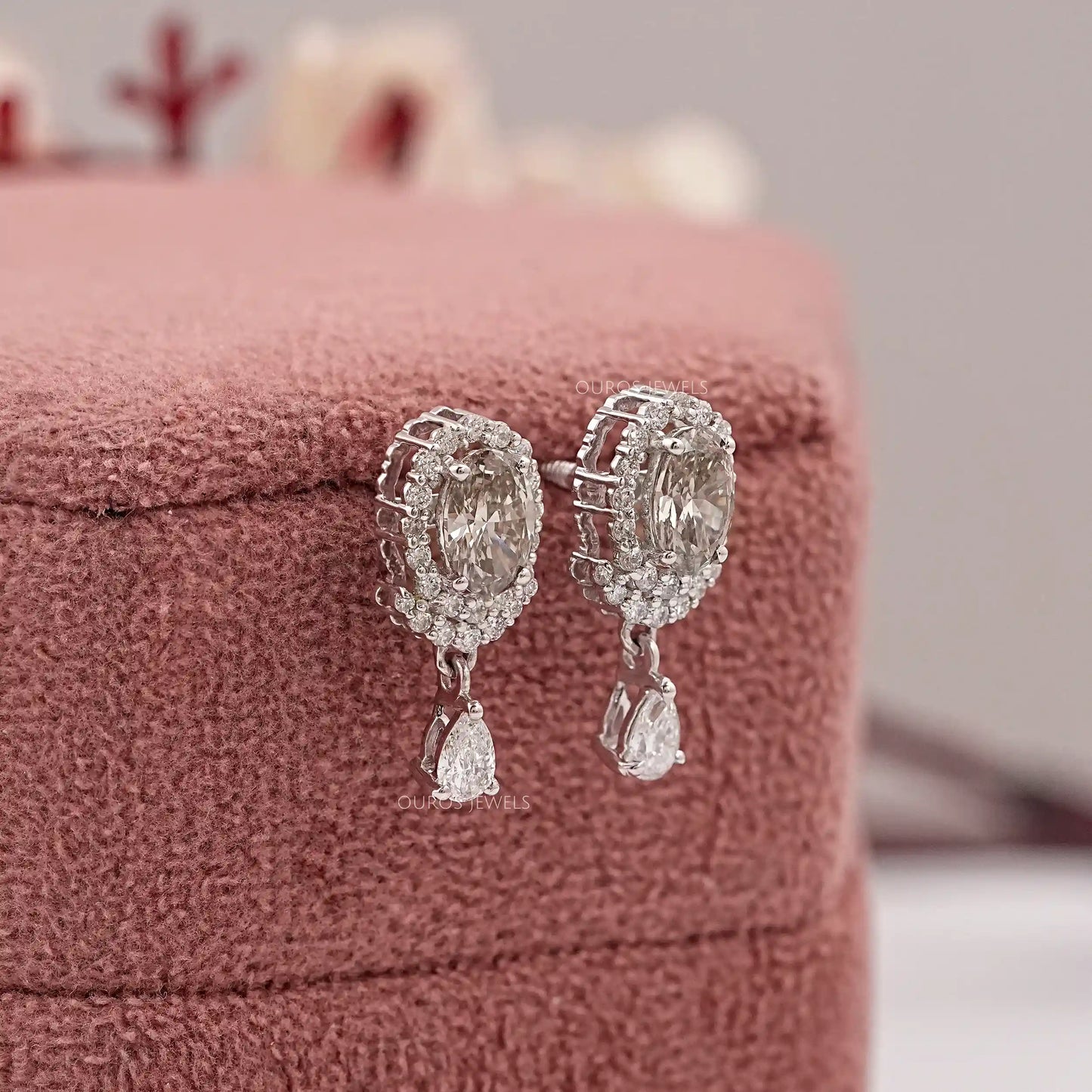 Oval Cut Olive Lab Diamond Drop Dangle Earring