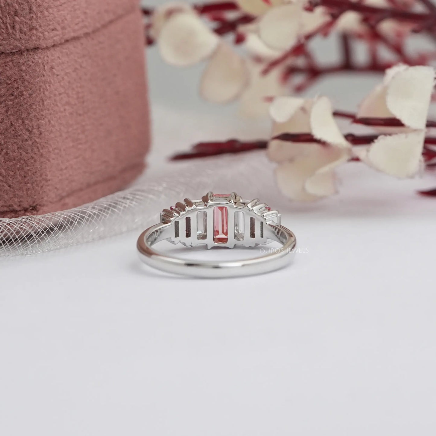 7 Stone  Baguette Cut Lab Diamond Ring