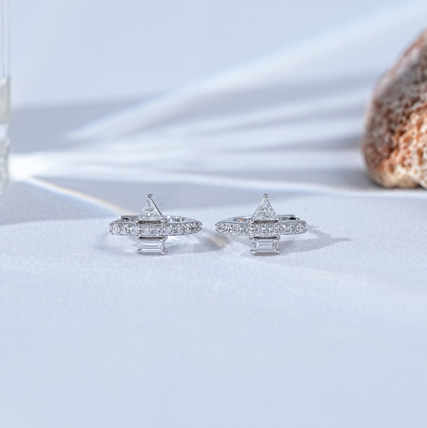 Multi Shaped Lab Diamond Hoop Earrings