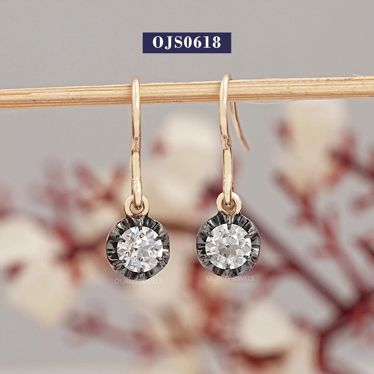 OEC Round Cut Lab Diamond Dangle Earring