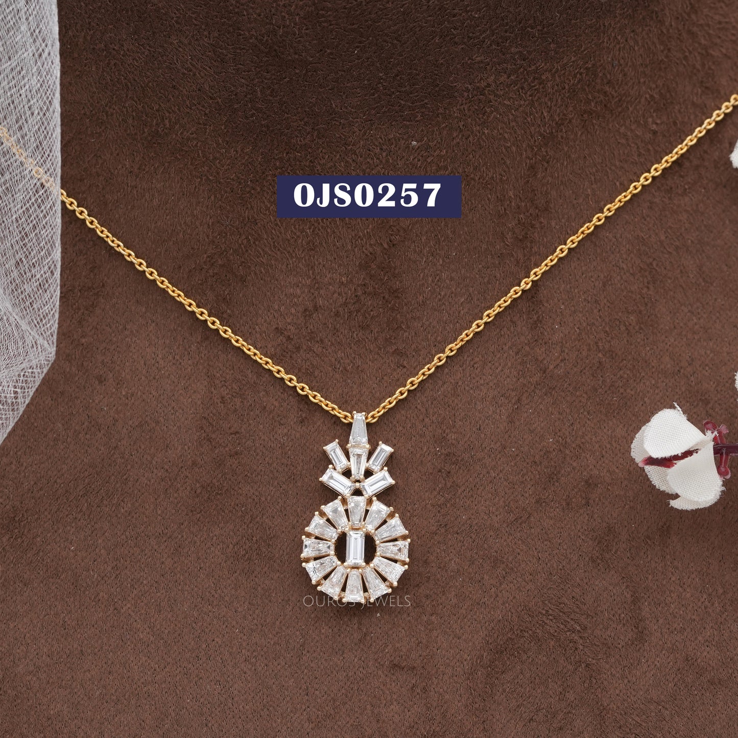 Tapered Baguette Cut Lab Grown Diamond Pendant