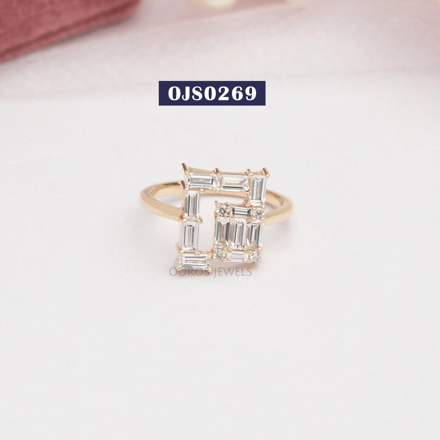 Baguette Cut Lab Grown Diamond Engagement Ring