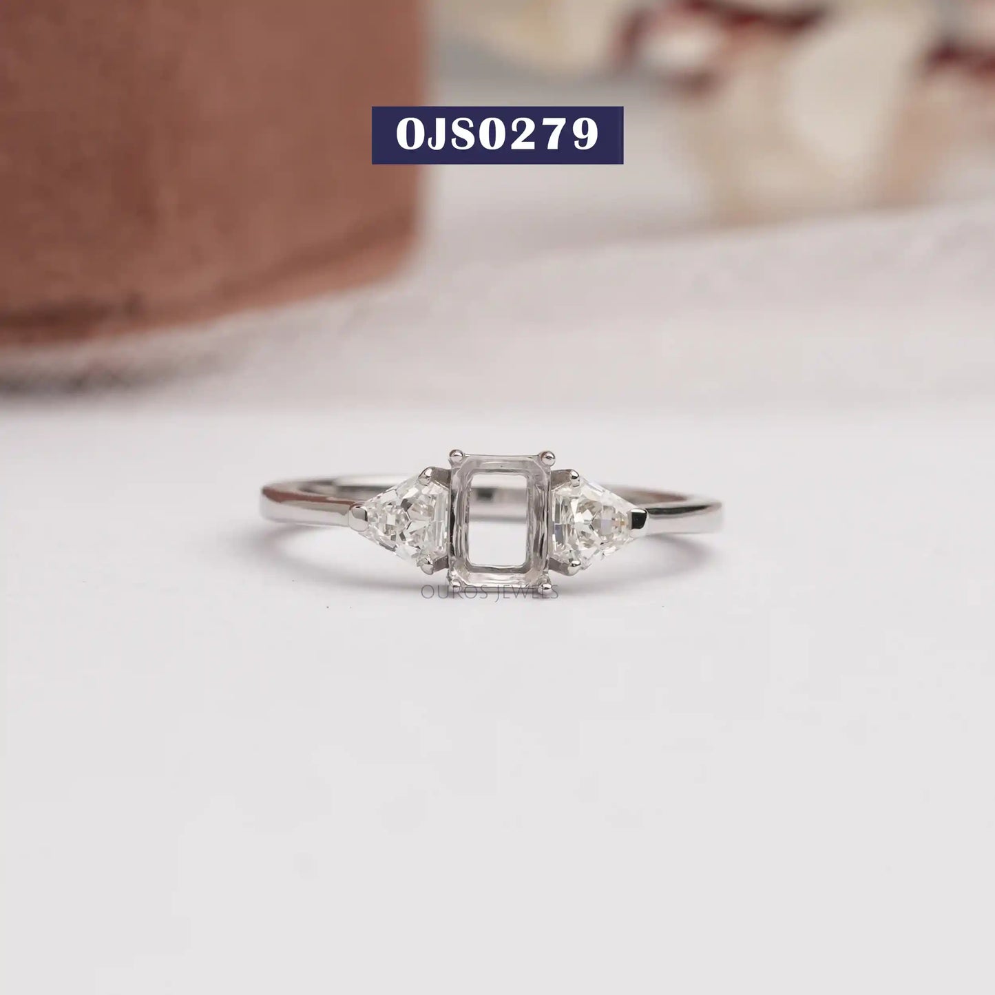 Antique Shape  Lab Diamond  Mount Ring