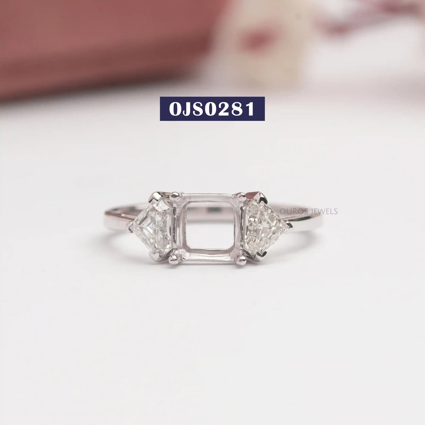 Antique Pentagon Shape Three Stone Ring