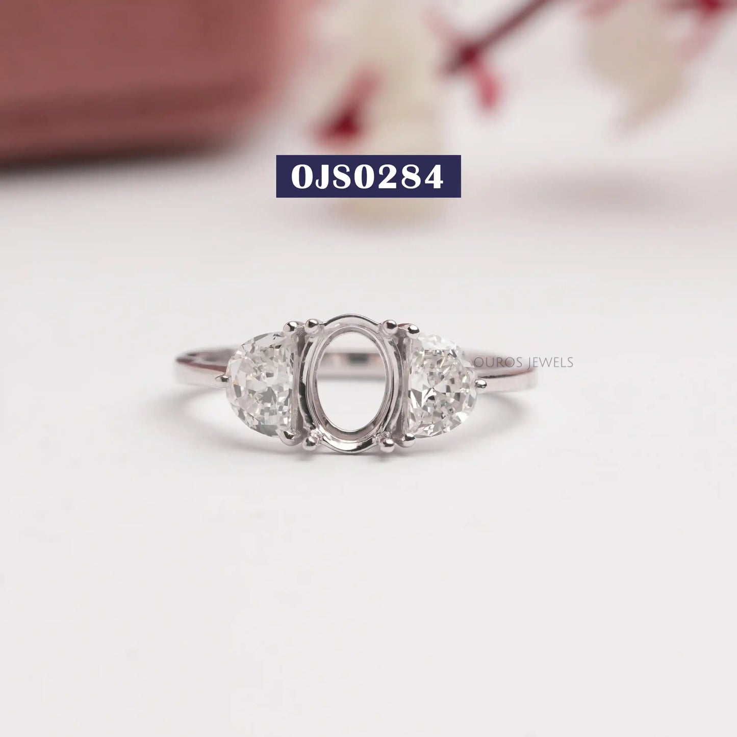 Half Moon Cut Lab Diamond  Ring