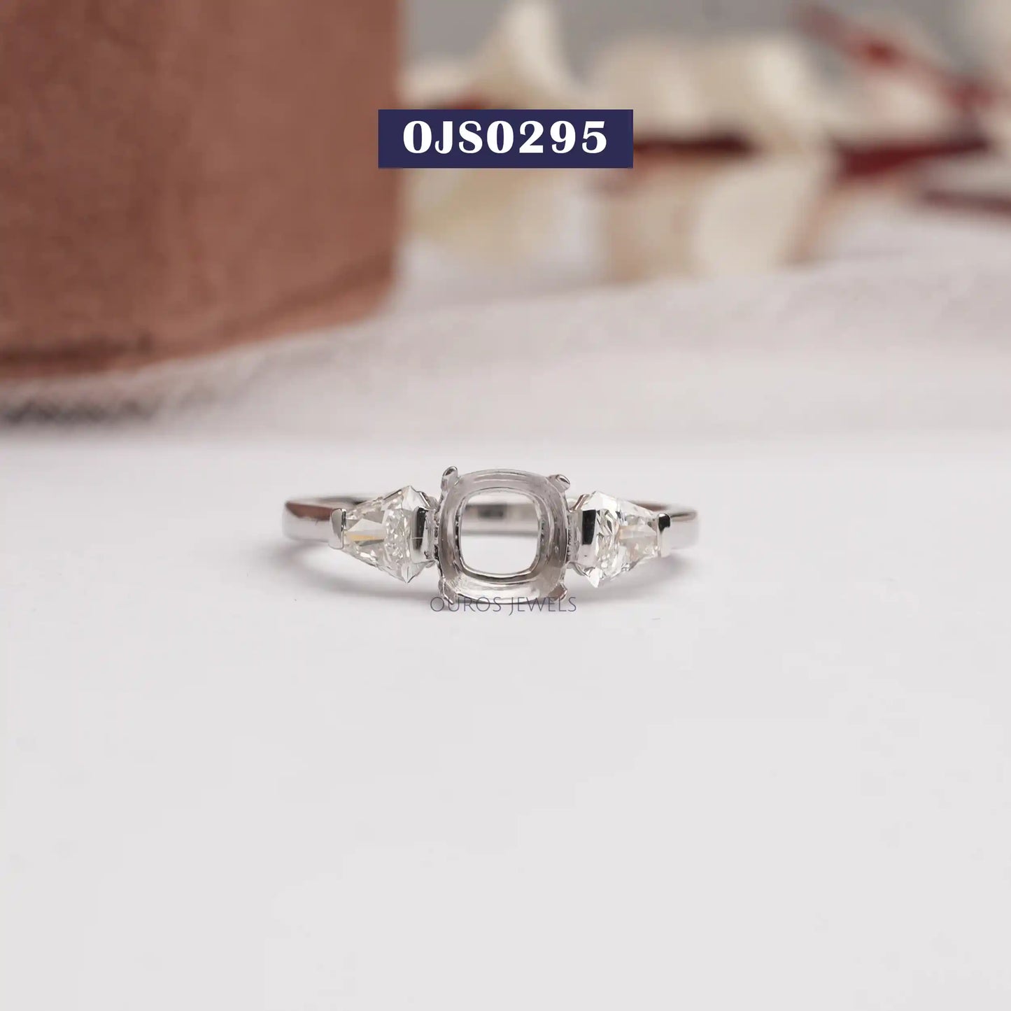 Shield Cut Lab Diamond Mount Setting Ring