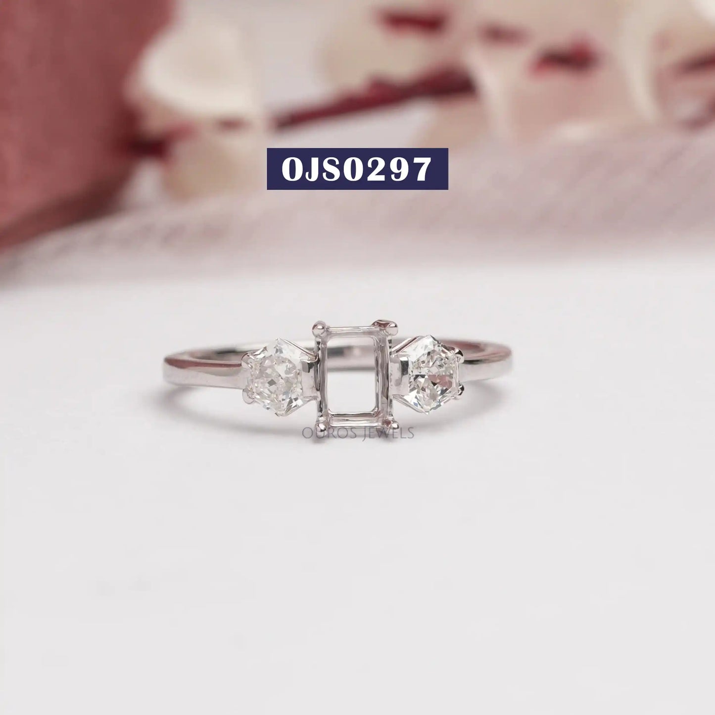 Mount Setting Hexagon Cut Diamond Ring