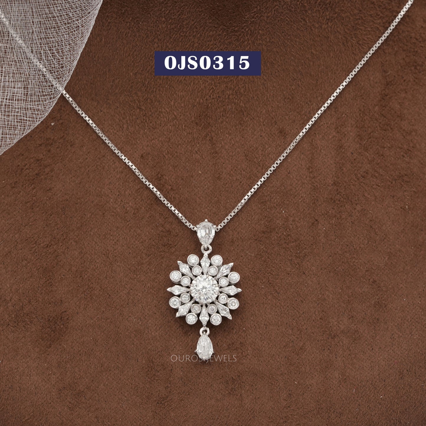Bezel Set Cluster Diamond Pendant