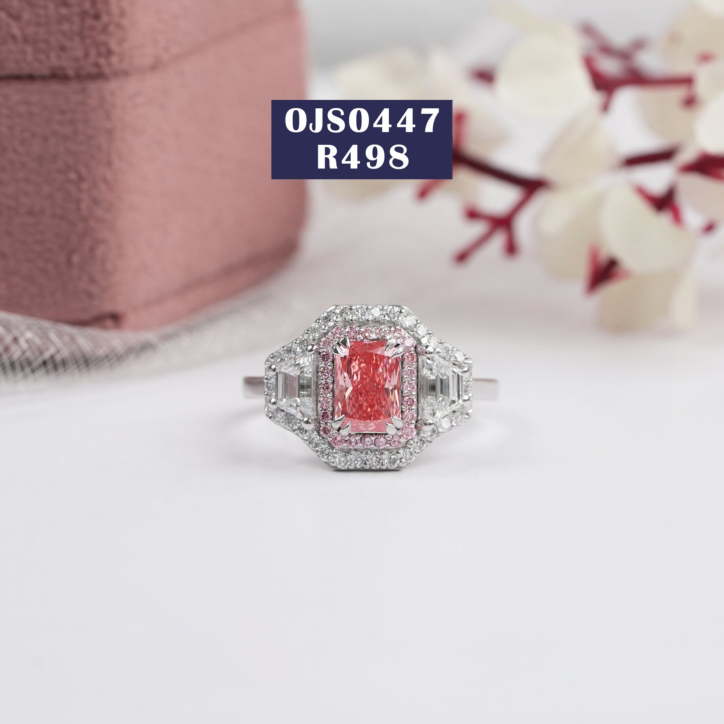 Radiant & Trapezoid Diamond 3 Stone Ring