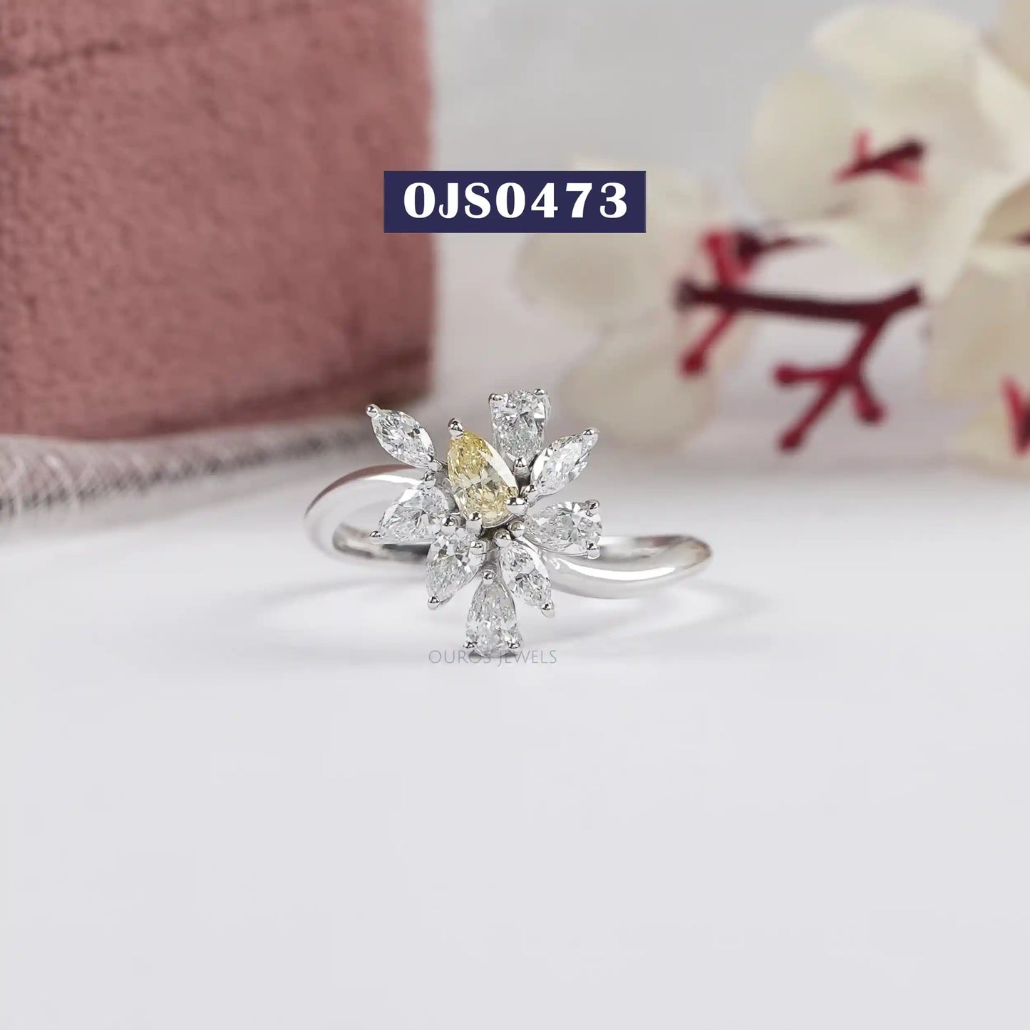 Marquise & Pear Cluster Diamond  Ring