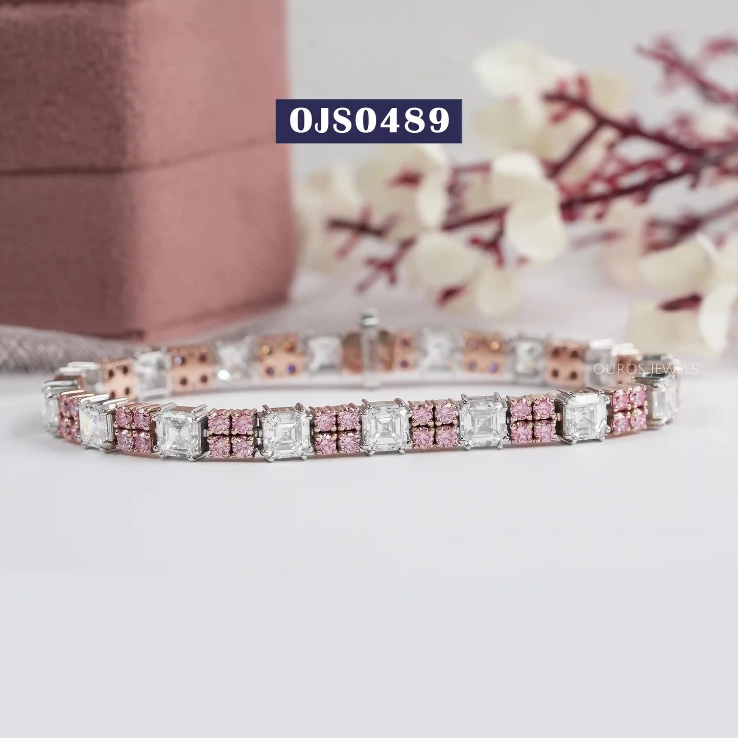 Asscher  Cut  Lab Grown Diamond  Tennis Bracelet