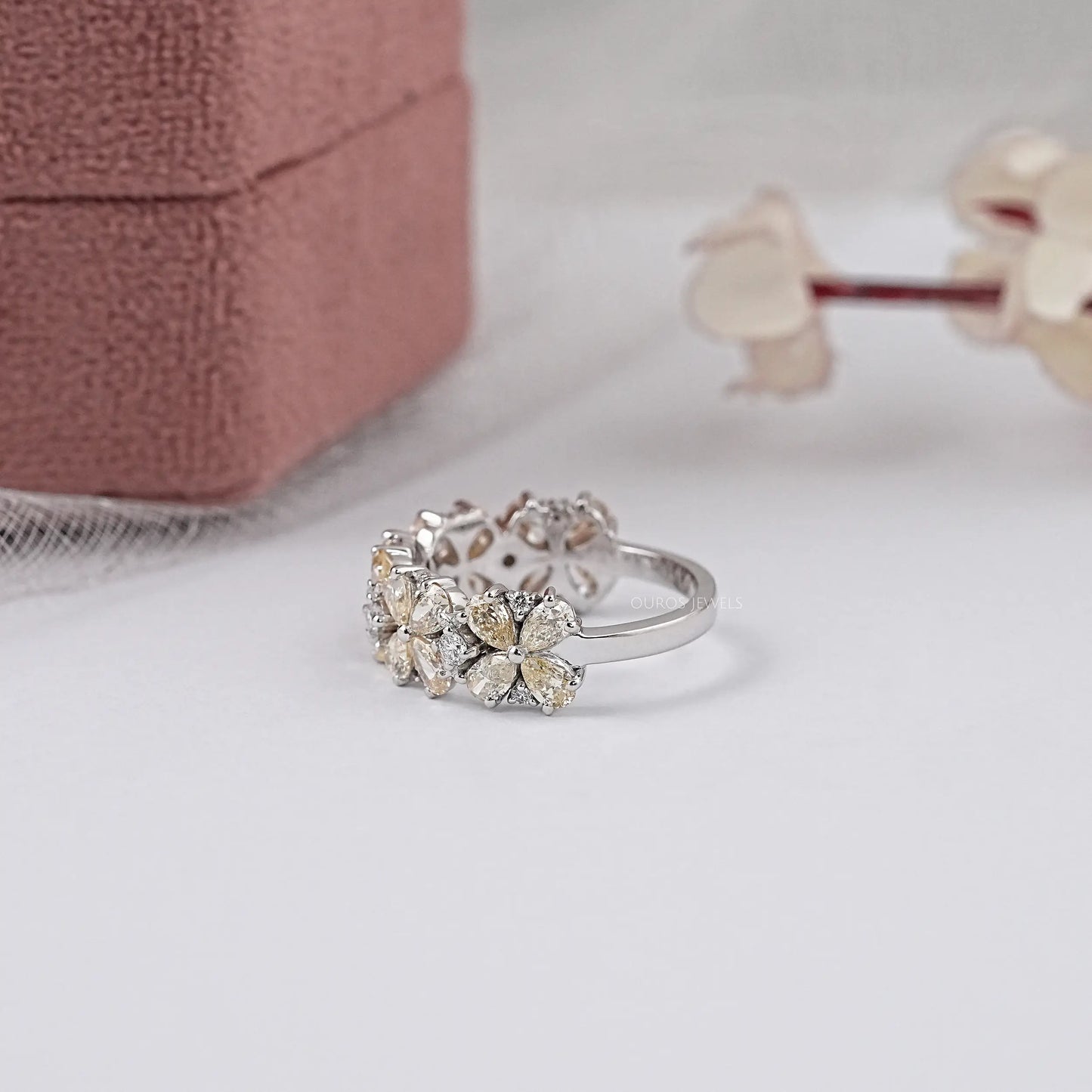 Yellow Pear Cut Lab Grown Diamond Ring