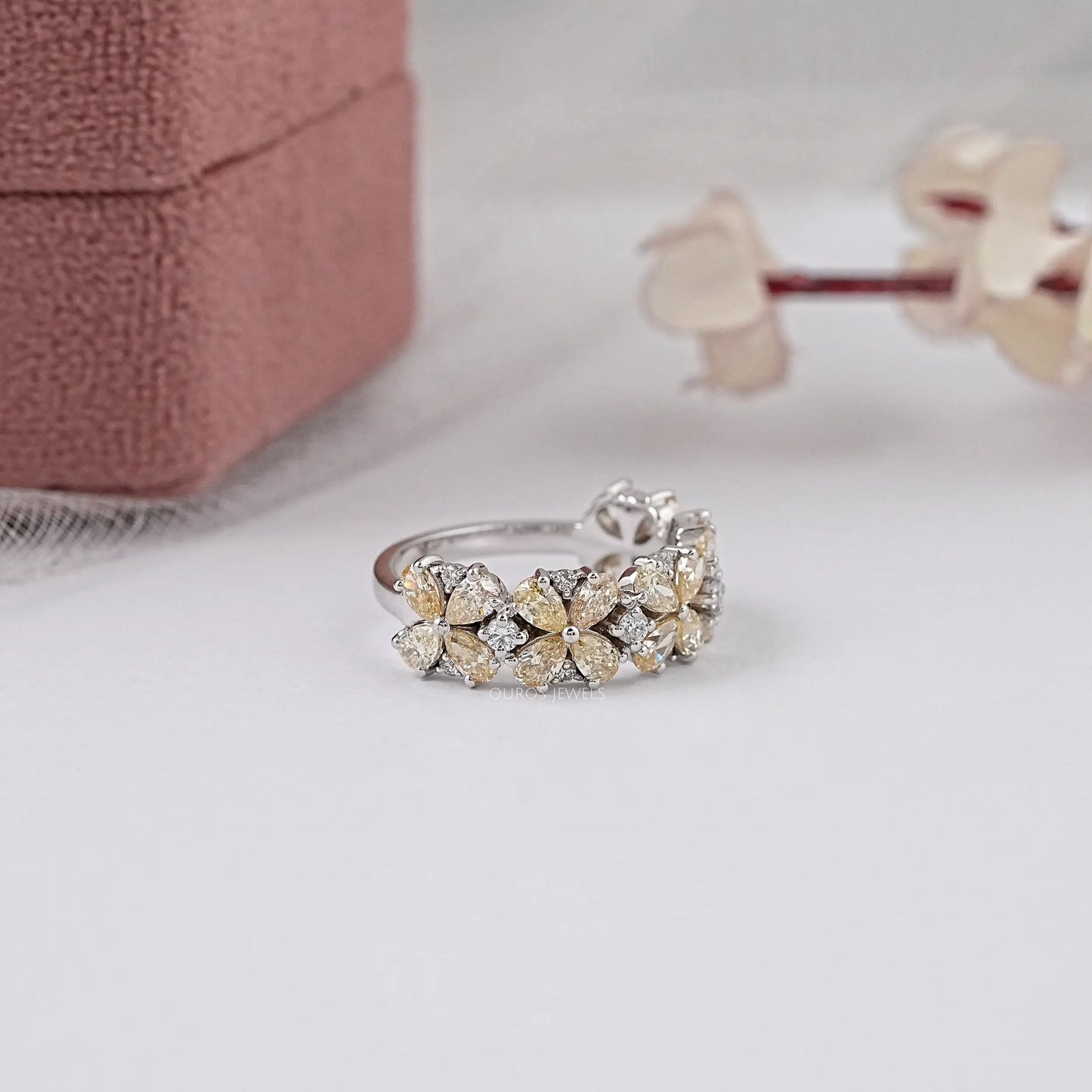 Yellow Pear Cut Lab Grown Diamond Ring