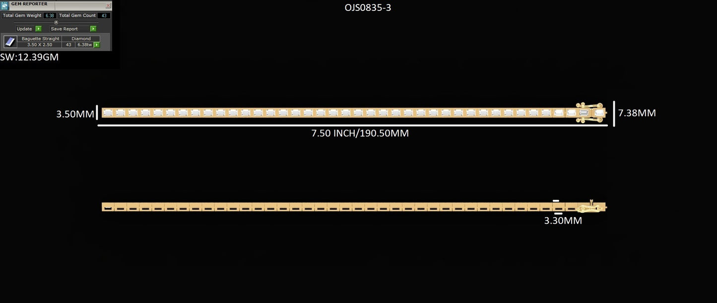 Baguette Cut Lab Diamond Tennis Bracelet