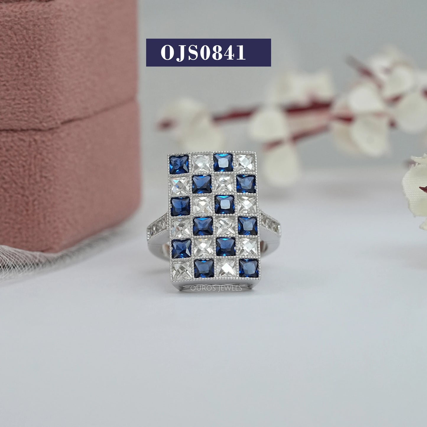 Pear Sapphire And French Cut Diamond Ring
