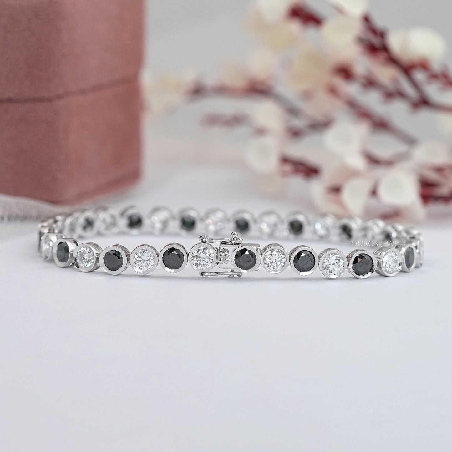 Black Round Cut Lab Grown Diamond Bracelet