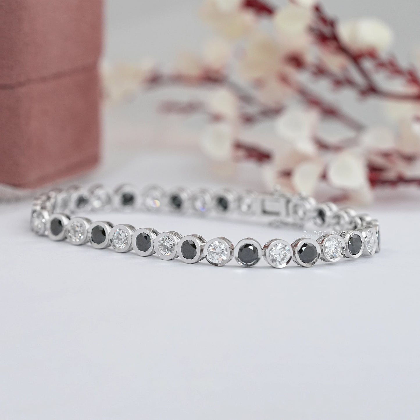Black Round Cut Lab Grown Diamond Bracelet