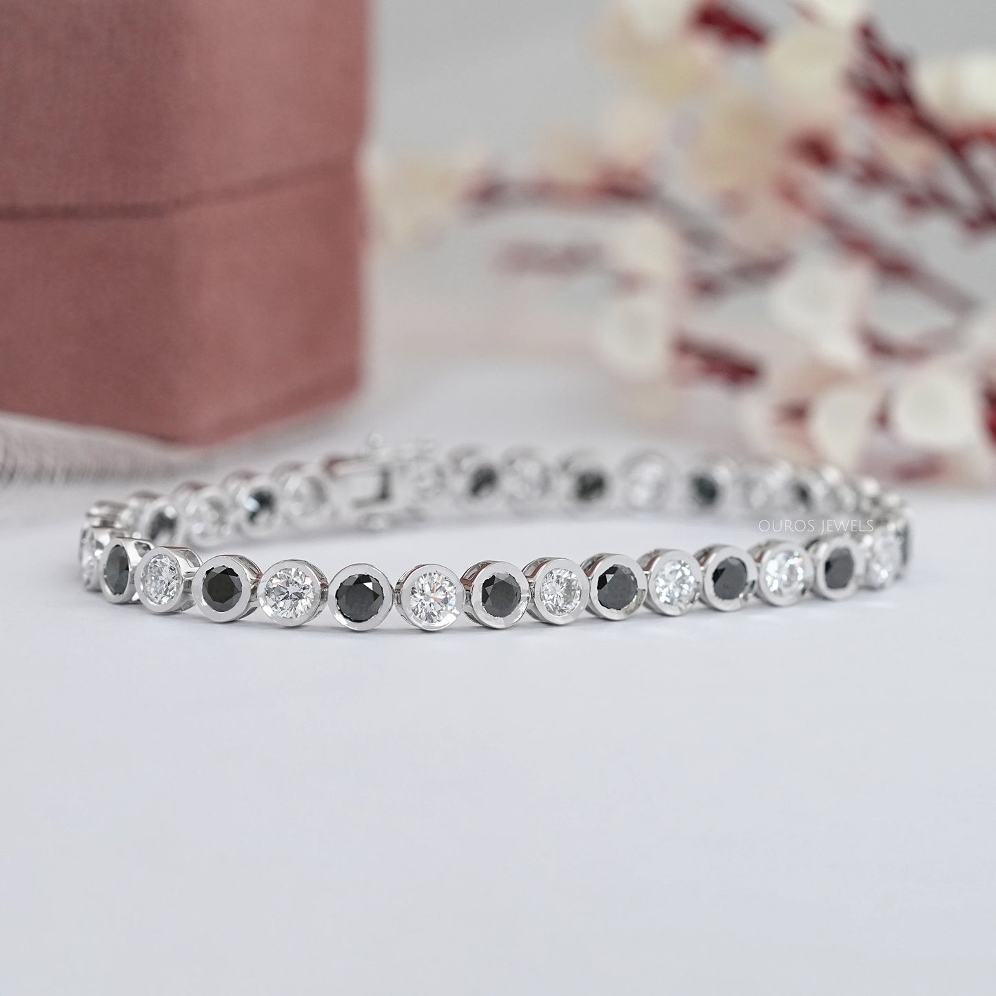 Black Round Cut Lab Grown Diamond Bracelet