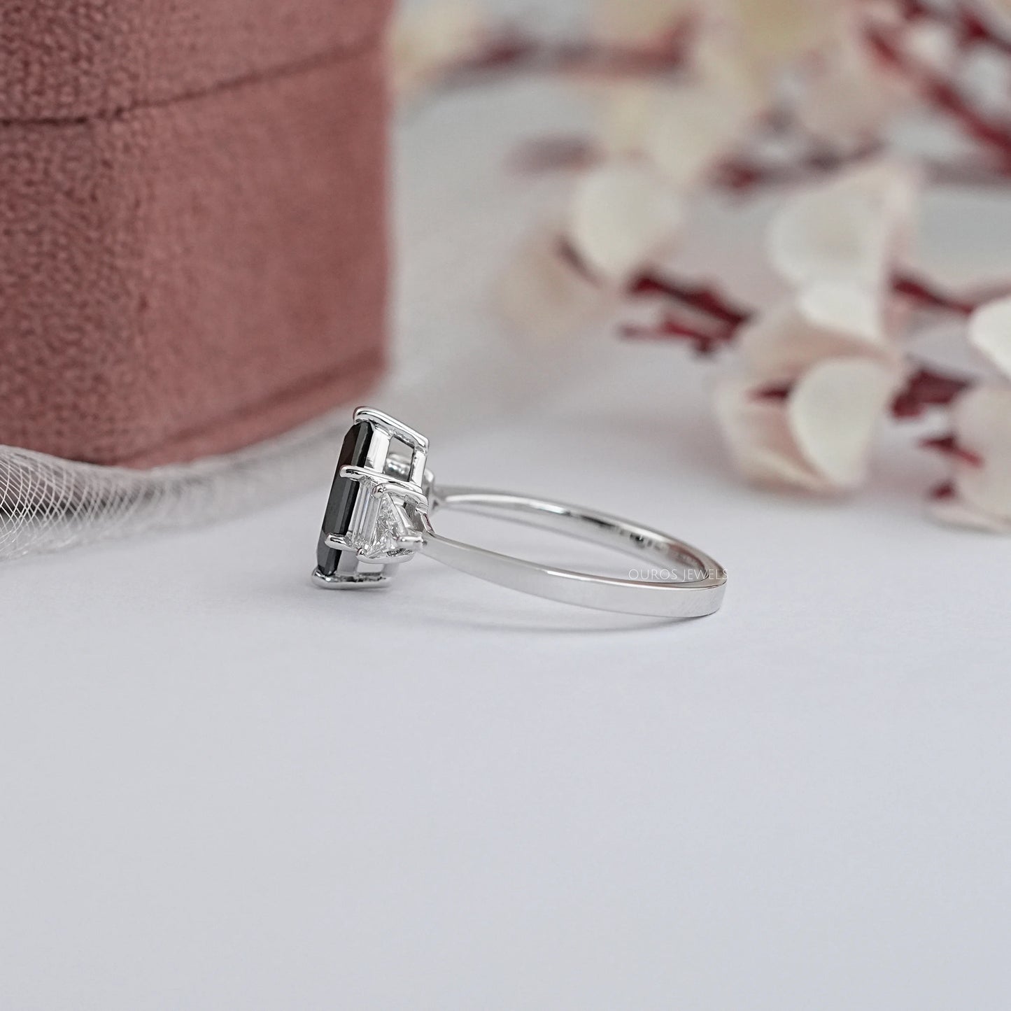 Dutch Marquise Cut Black Lab Grown Diamond Ring