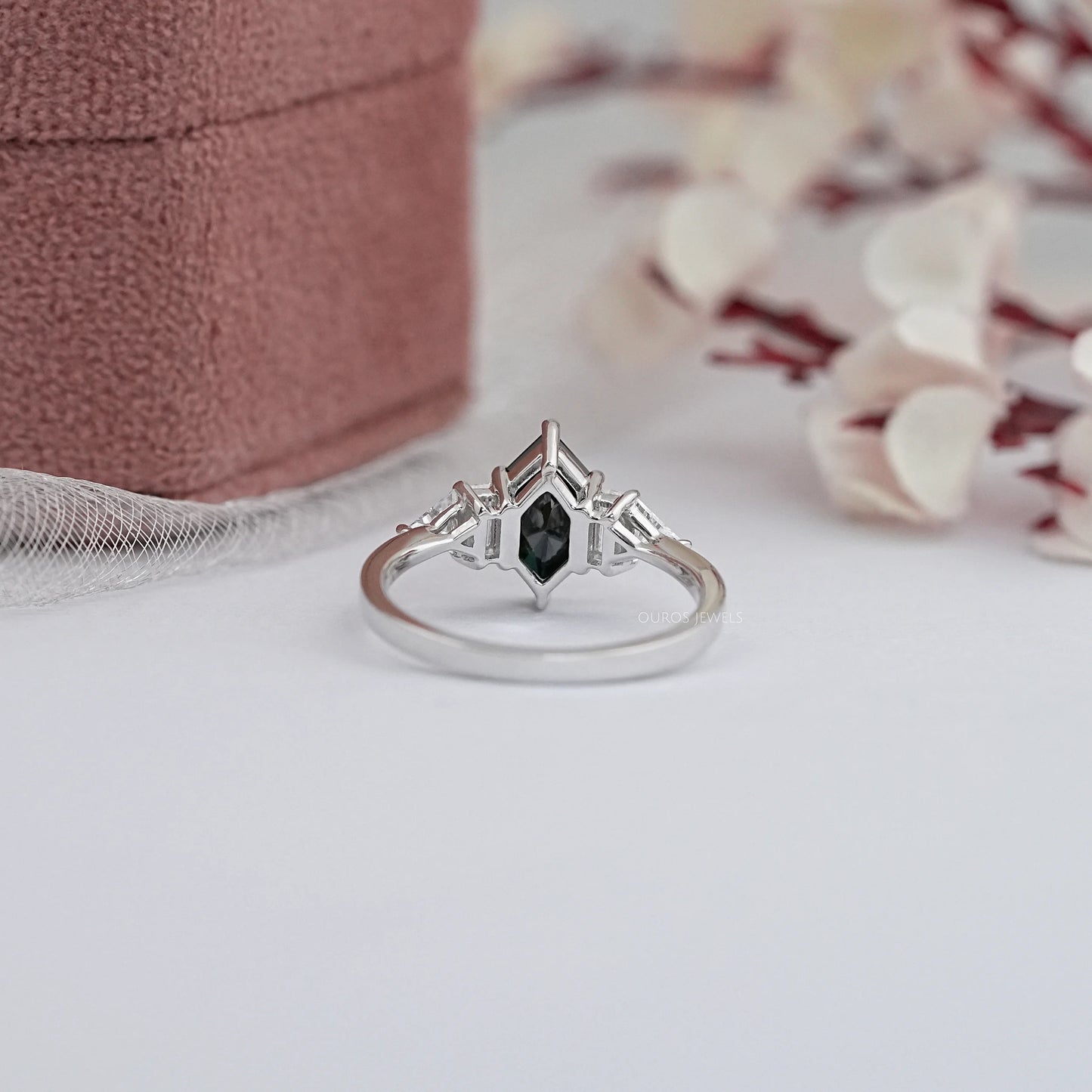 Dutch Marquise Cut Black Lab Grown Diamond Ring