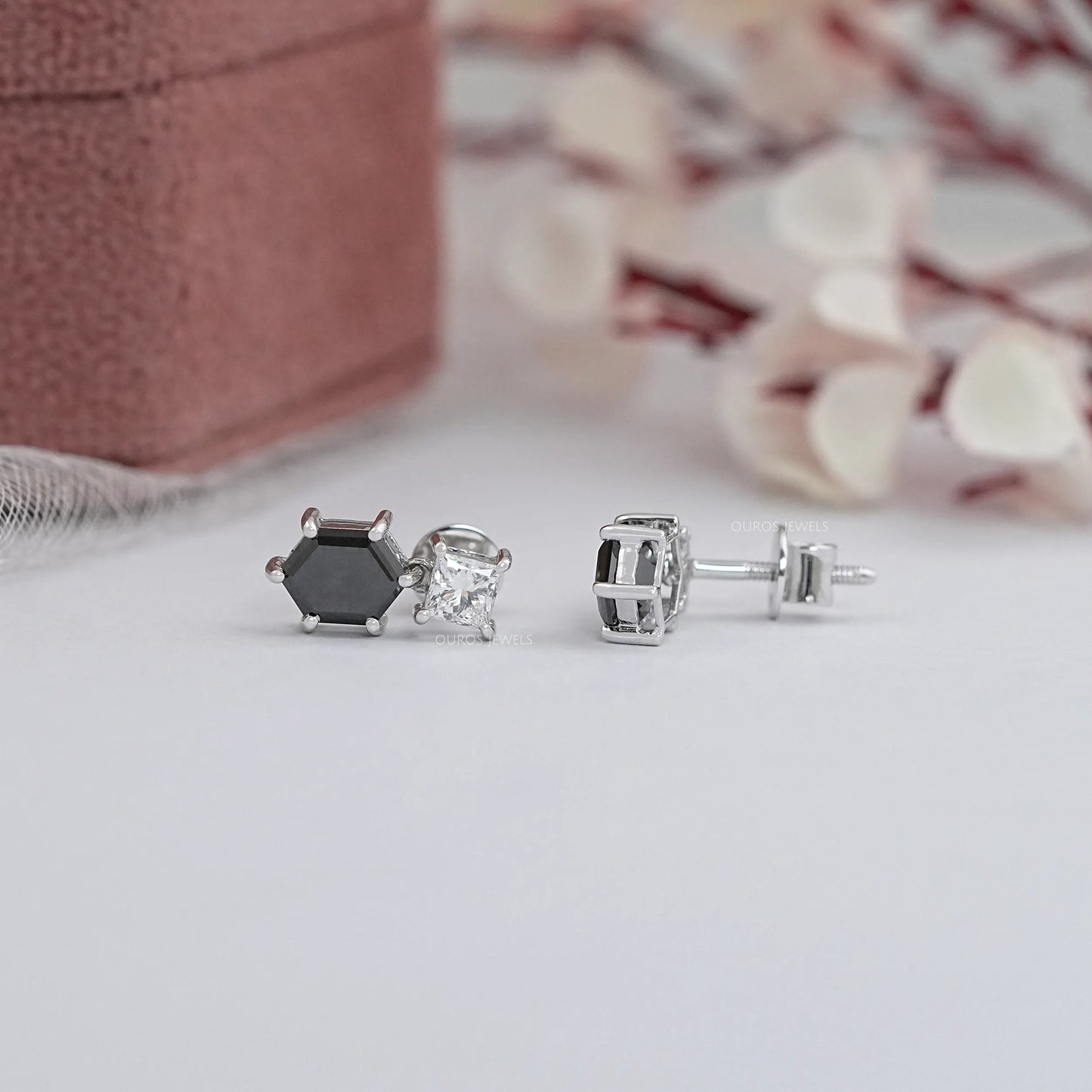 Antique Black Hexagon Cut Drop Earring