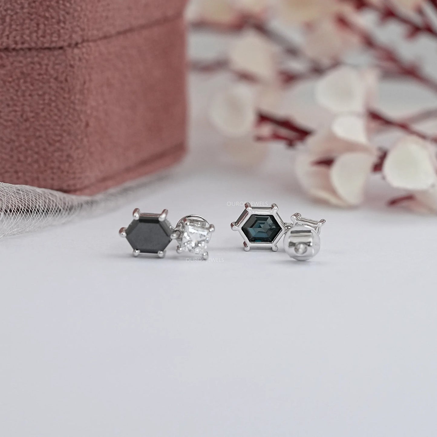 Antique Black Hexagon Cut Drop Earring