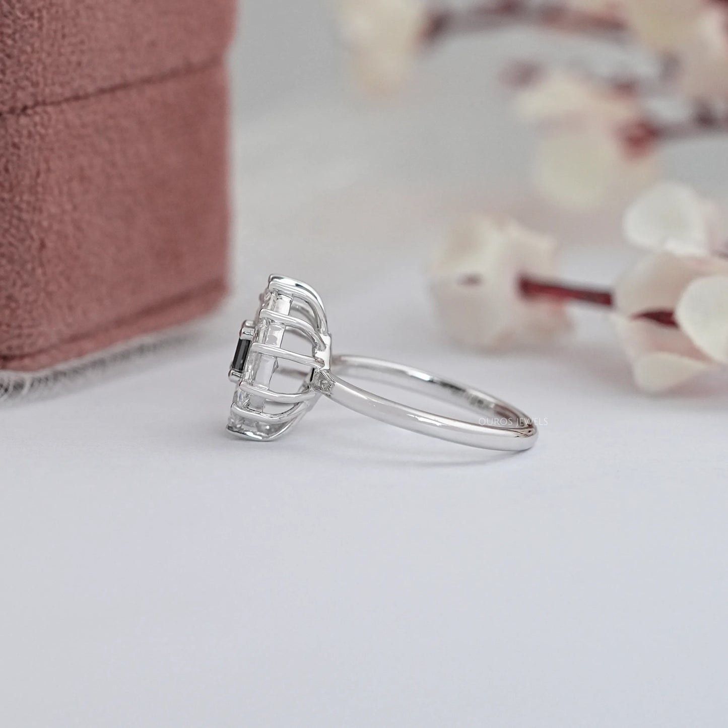 Princess Cut Halo Solitaire Diamond Ring