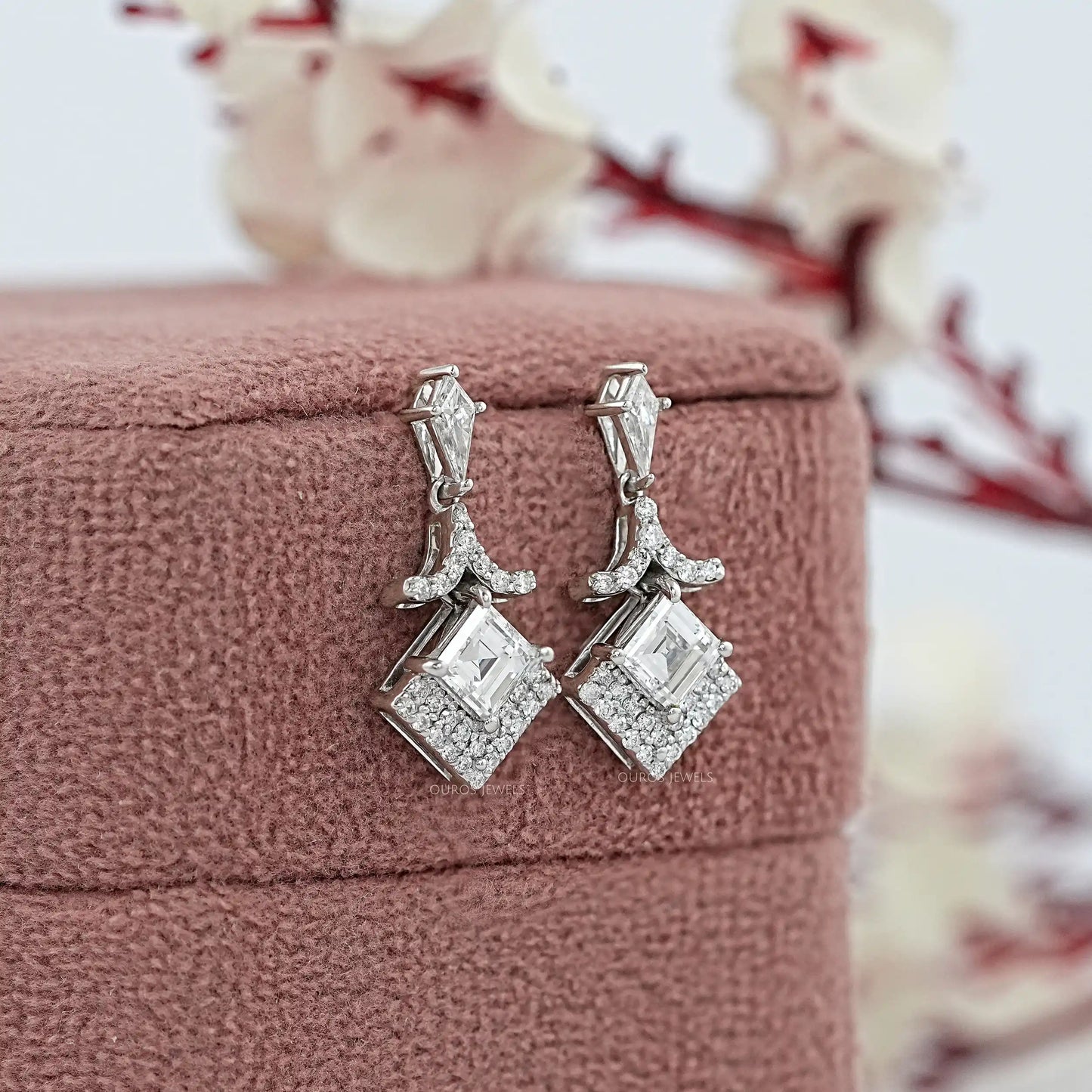 Carre Cut Lab Grown Diamond Drop & Dangle Earrings