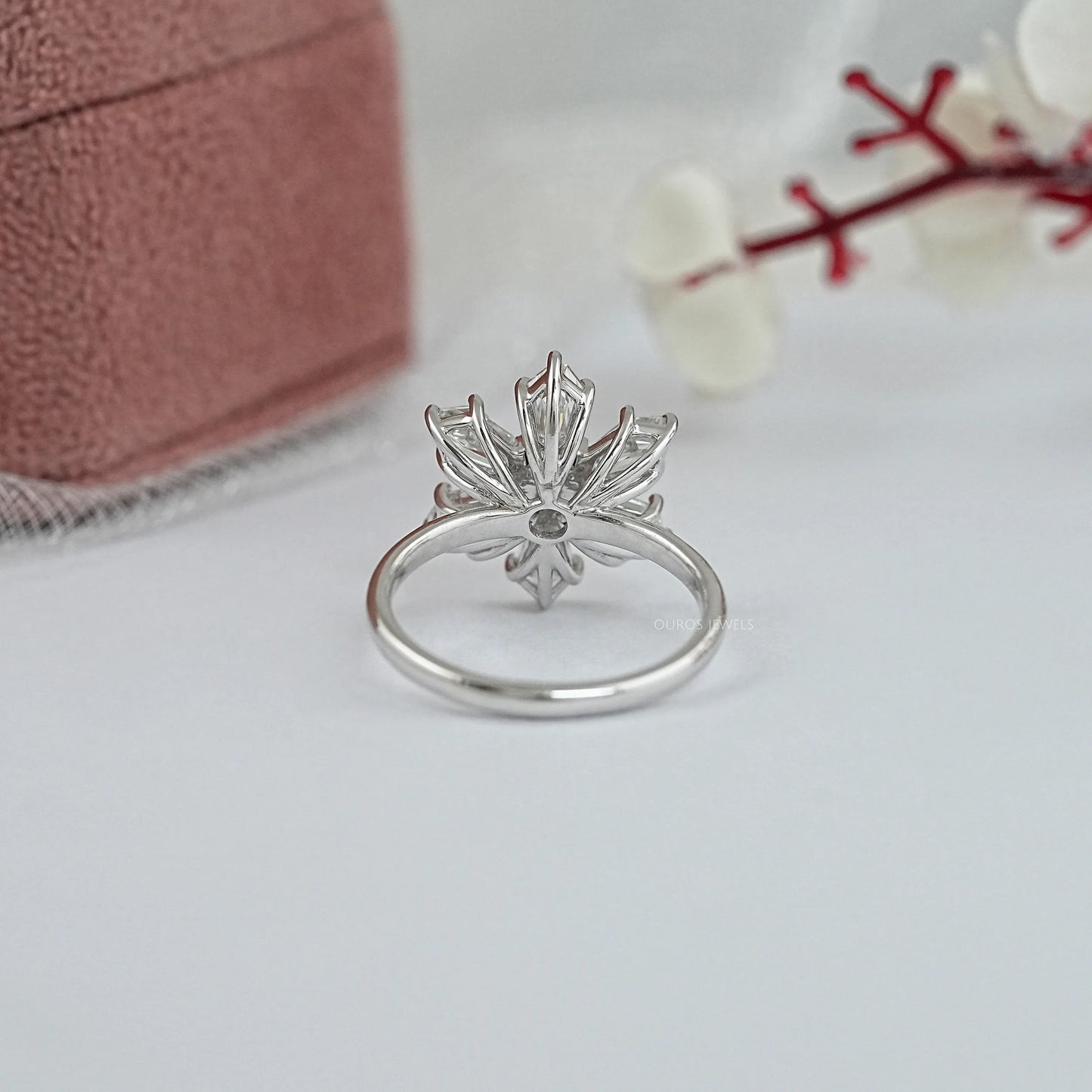 Shield Cut Lab Grown Diamond Floral Ring