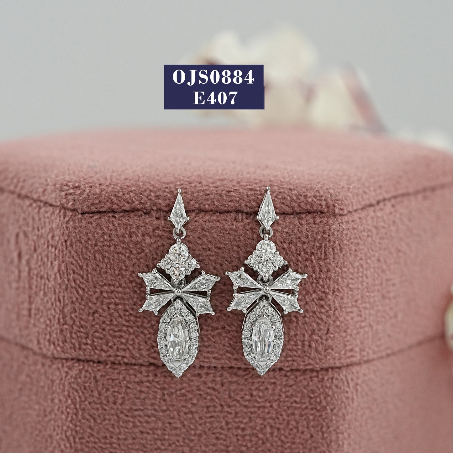 Step Cut Oval & Lab Diamond Drop & Dangle Earrings