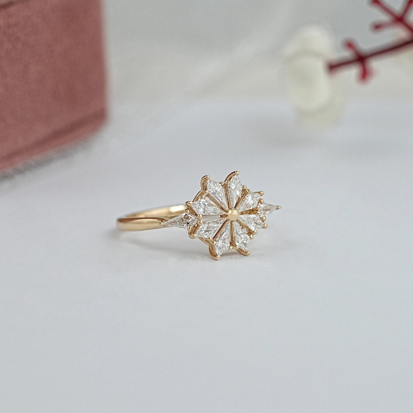 Kite Cut Lab Diamond Wedding Ring