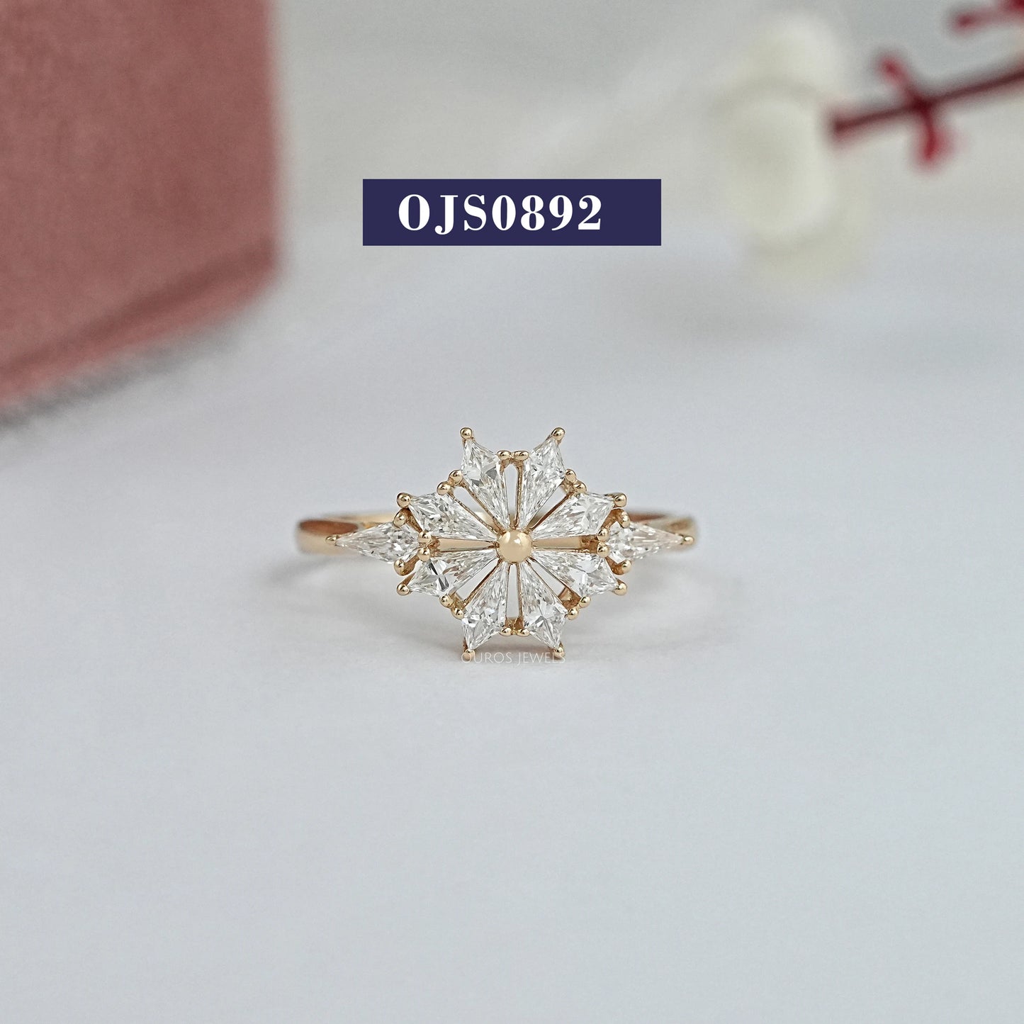 Kite Cut Lab Diamond Wedding Ring