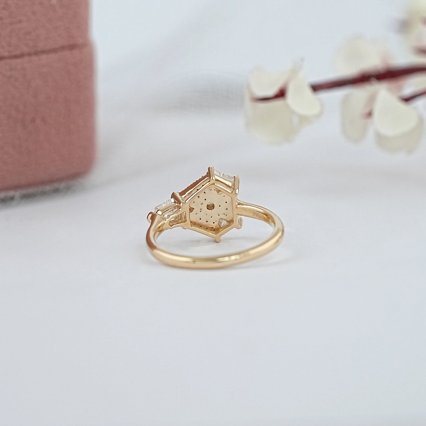 Step Cut Arrow And Lab Grown Diamond Engagement Ring