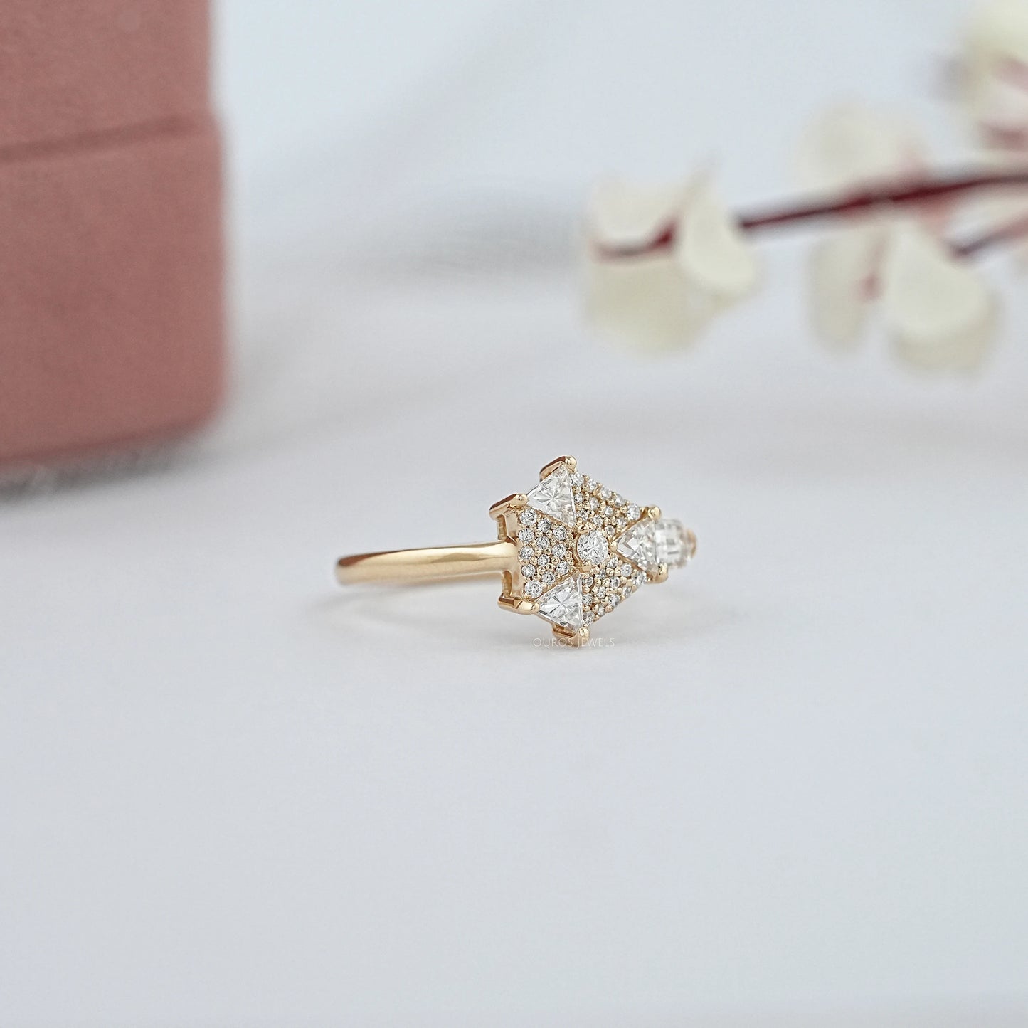Step Cut Arrow And Lab Grown Diamond Engagement Ring