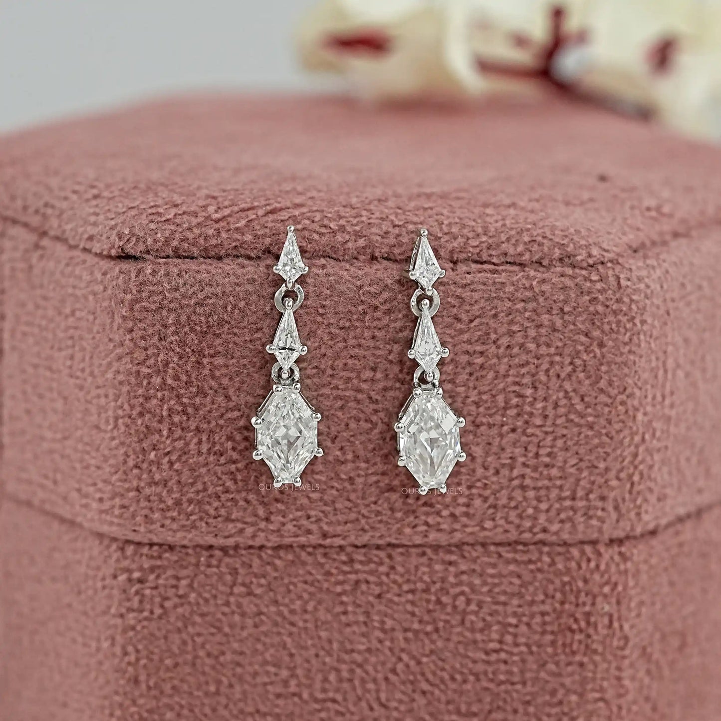 Step Cut Shield And Kite Cut Drop & Dangle Earrings