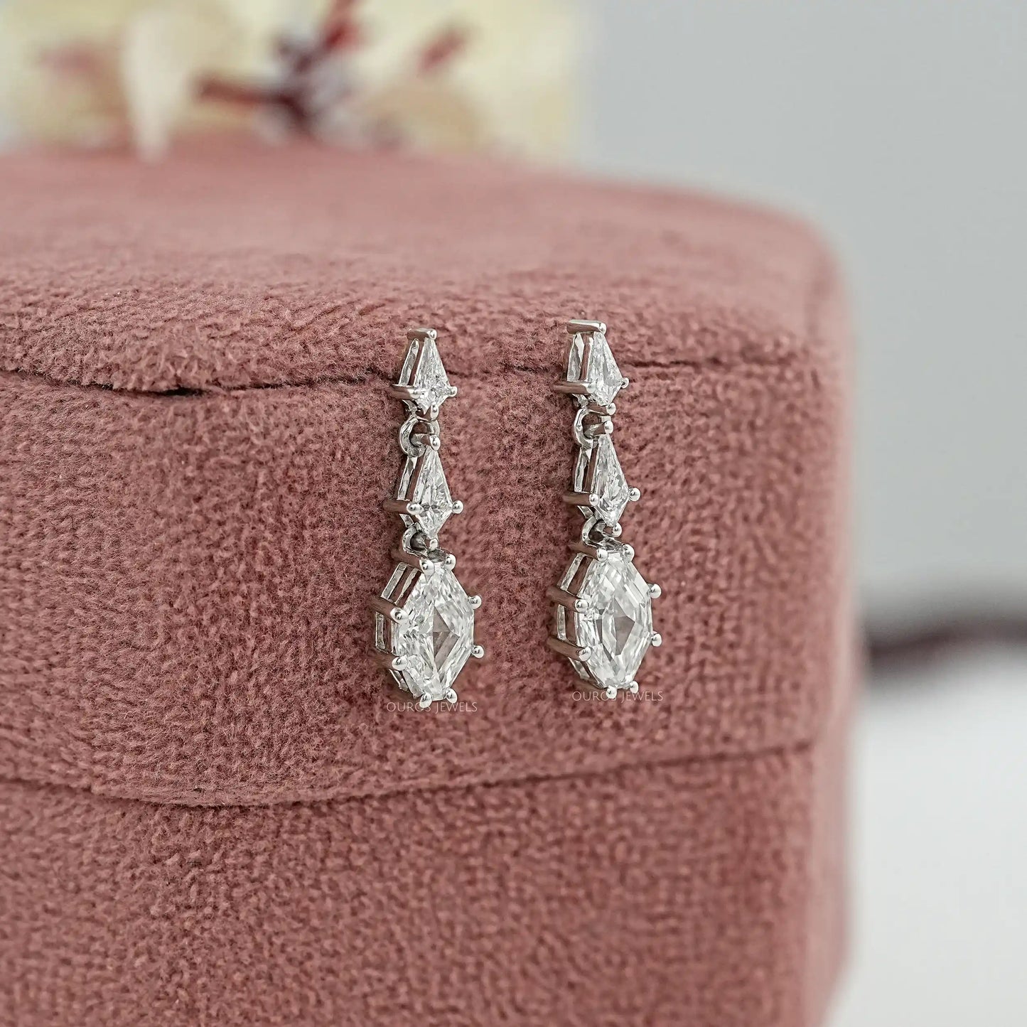 Step Cut Shield And Kite Cut Drop & Dangle Earrings