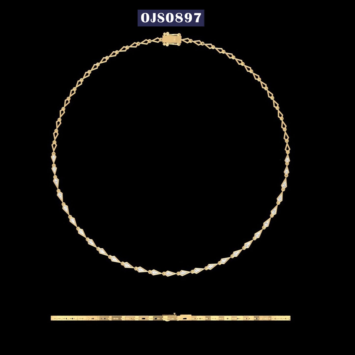 Kite Cut Lab Diamond Necklace