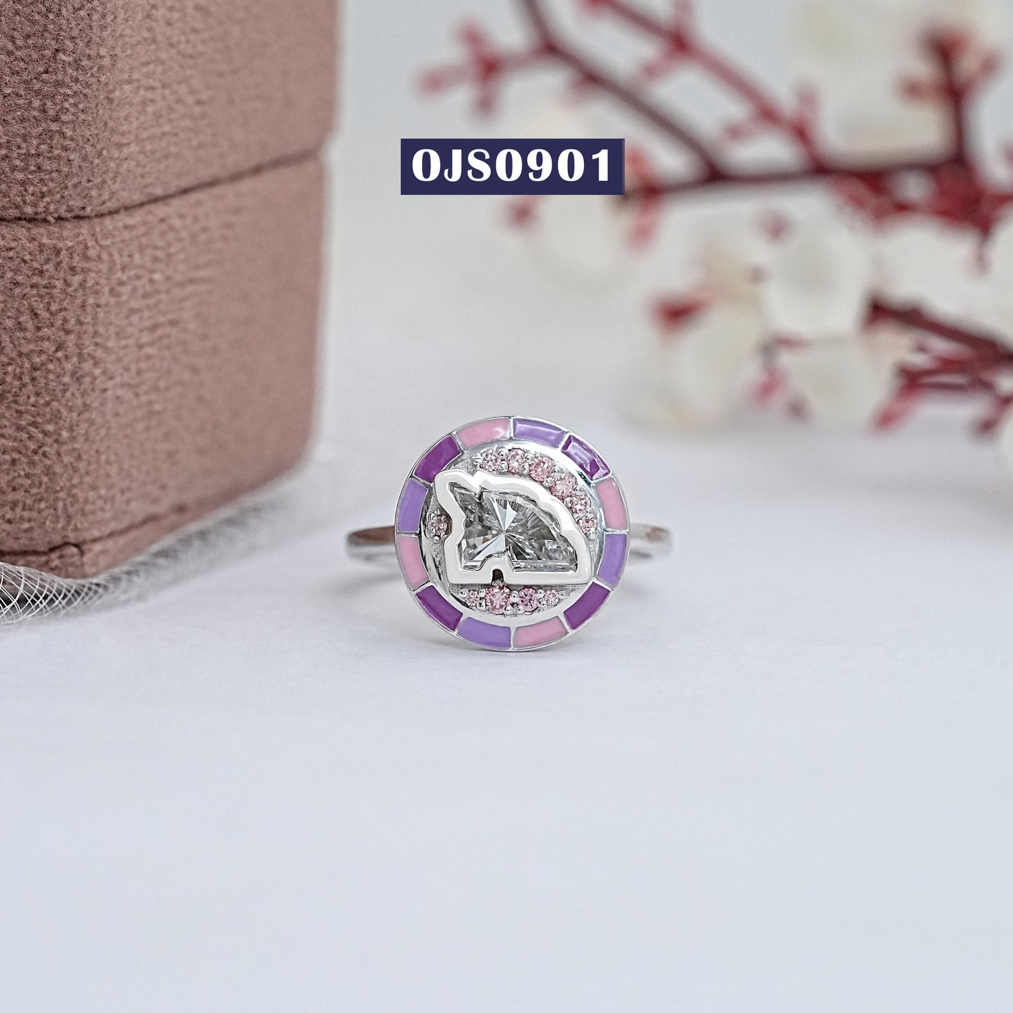 Unicorn Cut Lab Grown Diamond Enamel Ring