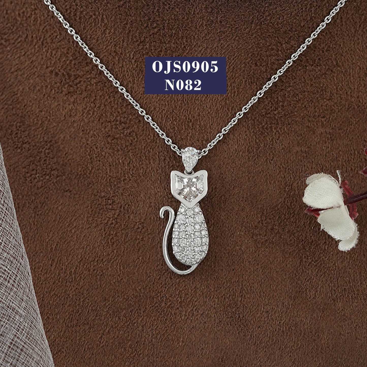 Cat Cut Lab Diamond Pendant